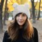 Wrapables Faux Fur Fluffy Bear Ears Winter Beanie Hat, White